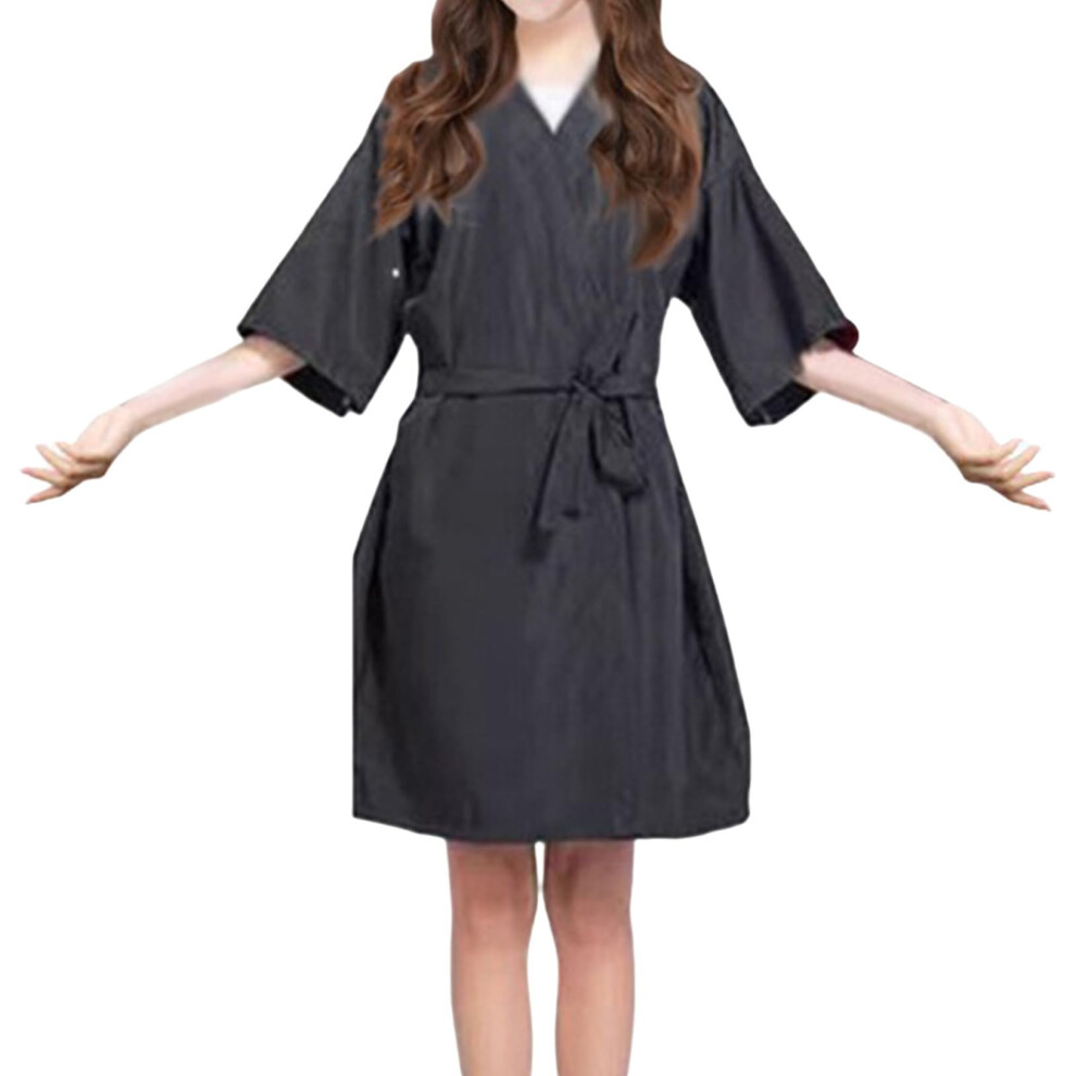Black Hairdressing Smock Kimono-Style Water-Resistant Cutting Cape For Salon Stylists And Home Barbers One Size