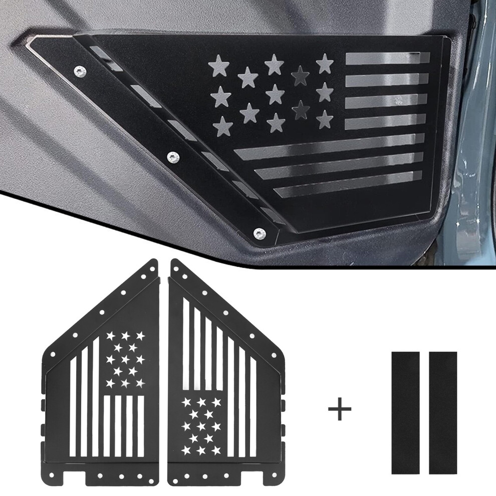 Front Door Storage Pockets for Ford Bronco 2021-22, Black Steel Alloy-image-OPC-PMGWVMQ-NEW