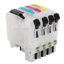 4-Color Ink Cartridges with Permanent Chip for Printer LC203 Refill Box