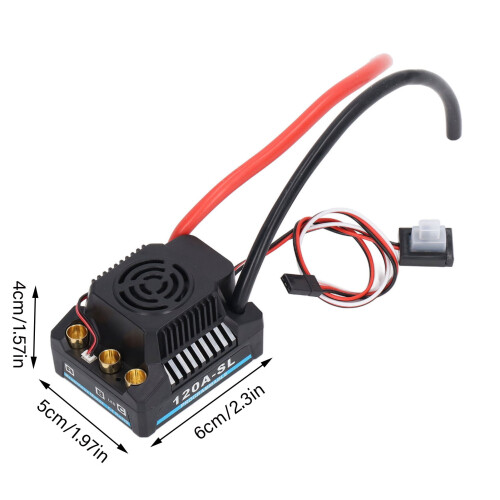 1/8 RC Car 120A ESC - Brushless Waterproof with Multiple Protections 1