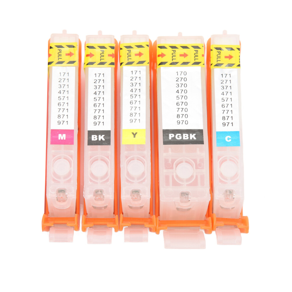 5Pcs Ink Cartridges Pgbk Bk C M Y 670 671 Reusable Print Ink Set 8791356306985