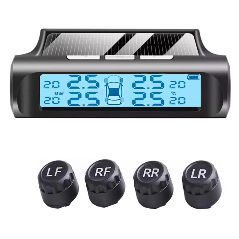 Solar Power Tyre Digital Lcd Display Auto Security Tpms Internal Sensor Tire Pressure Monitoring System For Cars 9084446659160