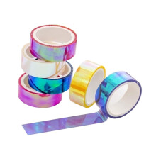 Rainbow Film Tape 12 Roll Pack, High Viscosity Gradient PE Adhesive, DIY Craft Tape For Scrapbooking And Crafts