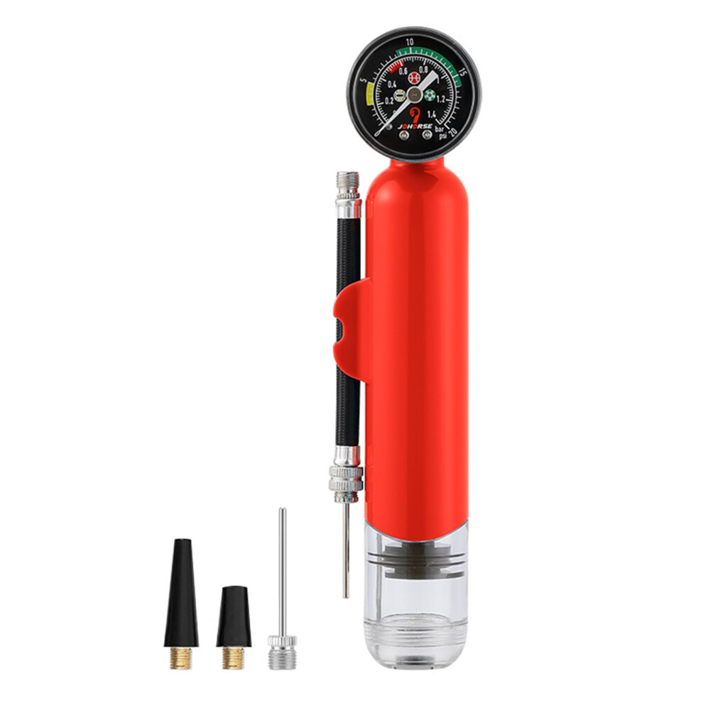 20Psi Portable Handheld Pumps With Pressure Gauge Manual Tire Pumps Balloon Volleyball Basketball Inflator Enduring Red 9067246367794