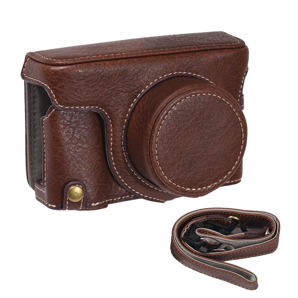 Synthetic Leather Camera Case For X100v/X100f With Adjustable Strap, Water-Resistant, /Coffee Black/Green 5071356308299