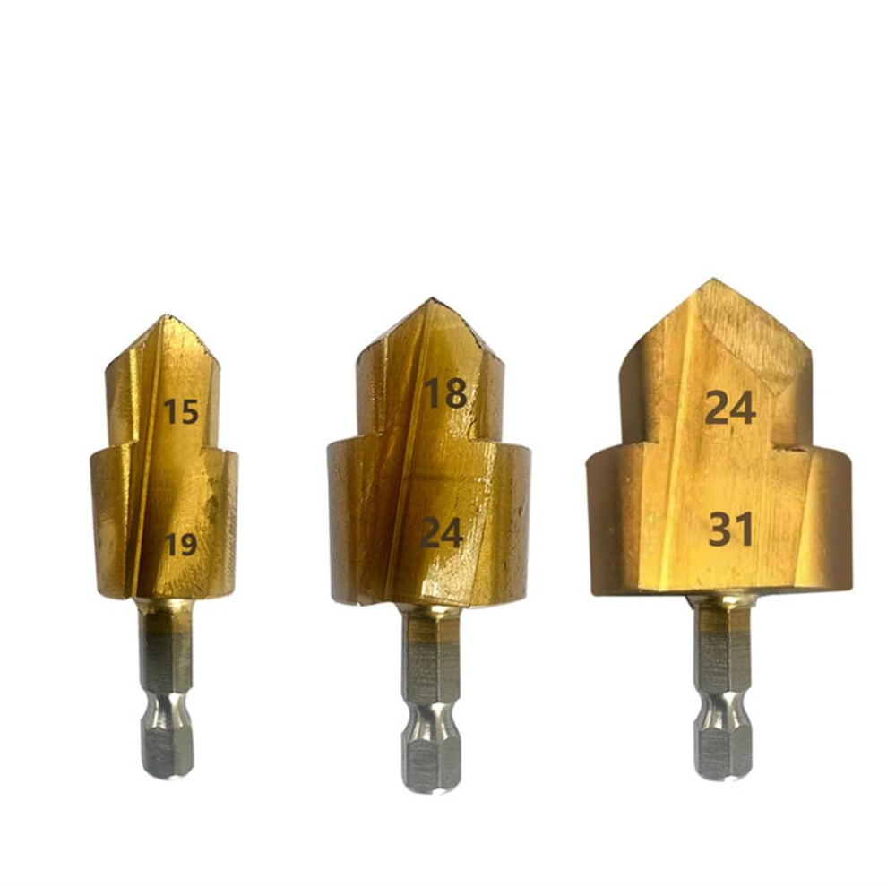 3Pcs Ppr Lifting Stepped Drill Bit 6.35Mm Hex Shank For 20/25/32Mm Water Pipe Connection Hole Expanding Tool 9067246367893
