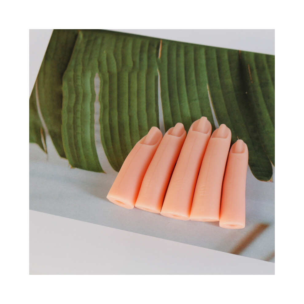 5 pcs Portable Silicone Nail Art Practice Fingers for Training & Display