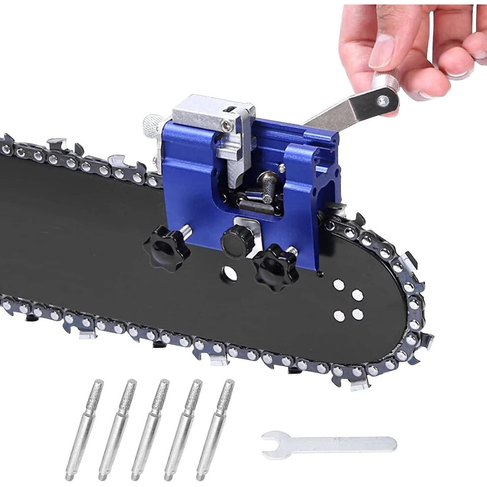 Kikidex (As Show, One Size) Chainsaw Chain Sharpening Kit, Chain Sharpening Kit Suitable For All Types Of Chainsaws (Blue) Blue