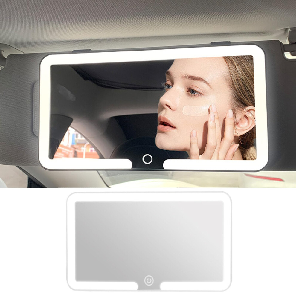 Car Vanity Mirror Makeup Mirror Rechargeable Touch Screen With 3 Modes For Car Truck Suv Seatback Mirror Light/White 9067246368371
