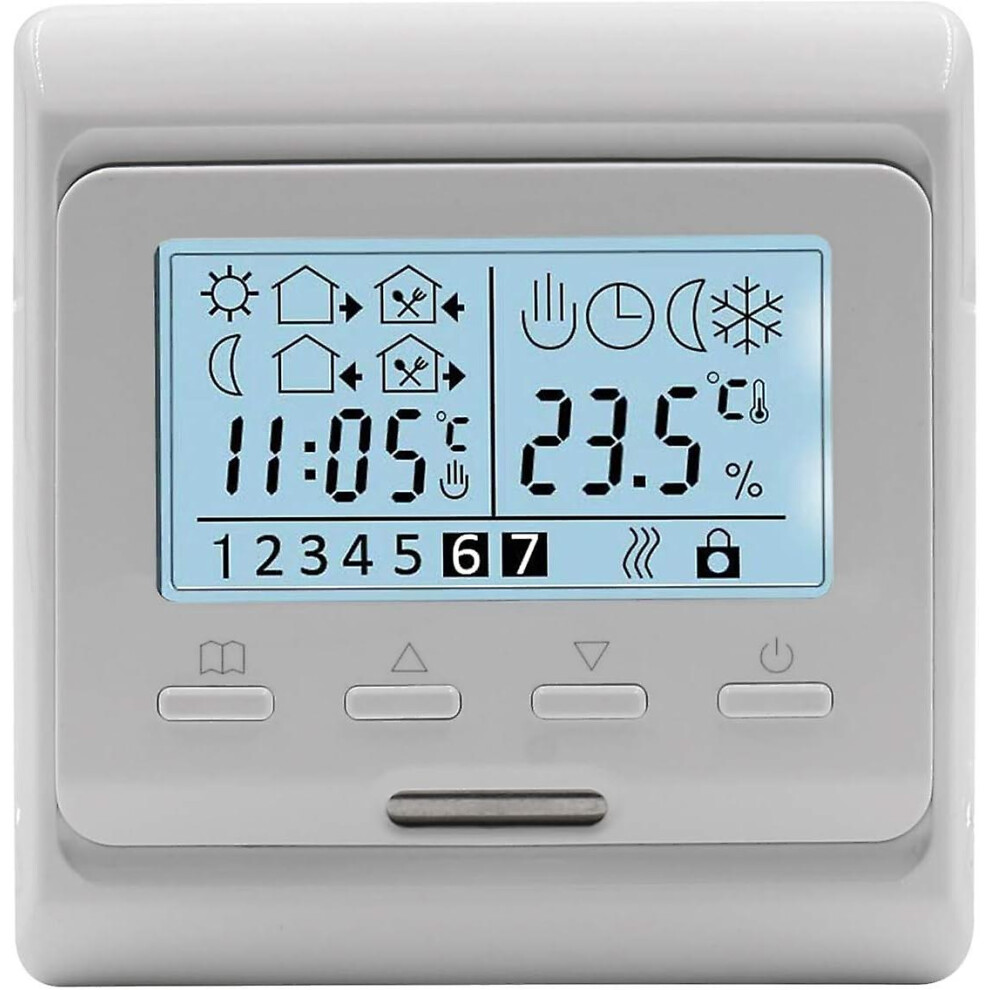 Kikidex (As Show, One Size) Lcd Digital Weekly Programming Thermostat, Hs-E806, 230Vac 3Amp, For Radiant Floor Heating Thermostats Controller