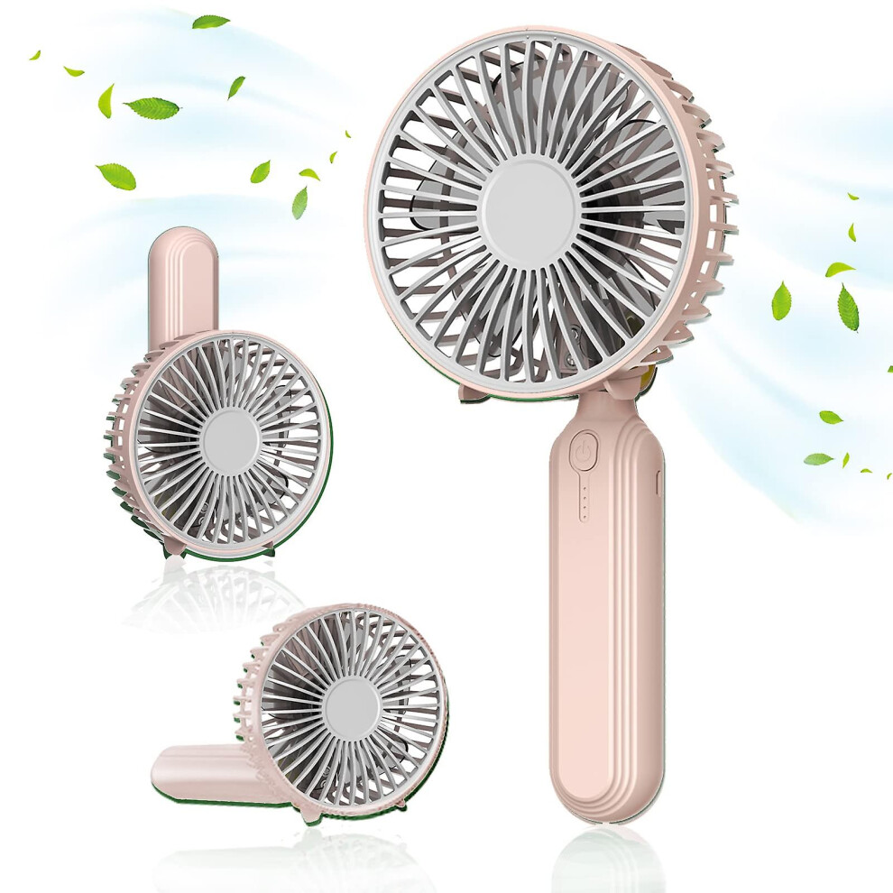 Kikidex (As Show, One Size) Handheld Fan, Mini Portable Foldable Fan, Pocket Battery Rechargeable Hand Fan, For Travelling And Eyelash Fan 2000Ah(Pink) Pink