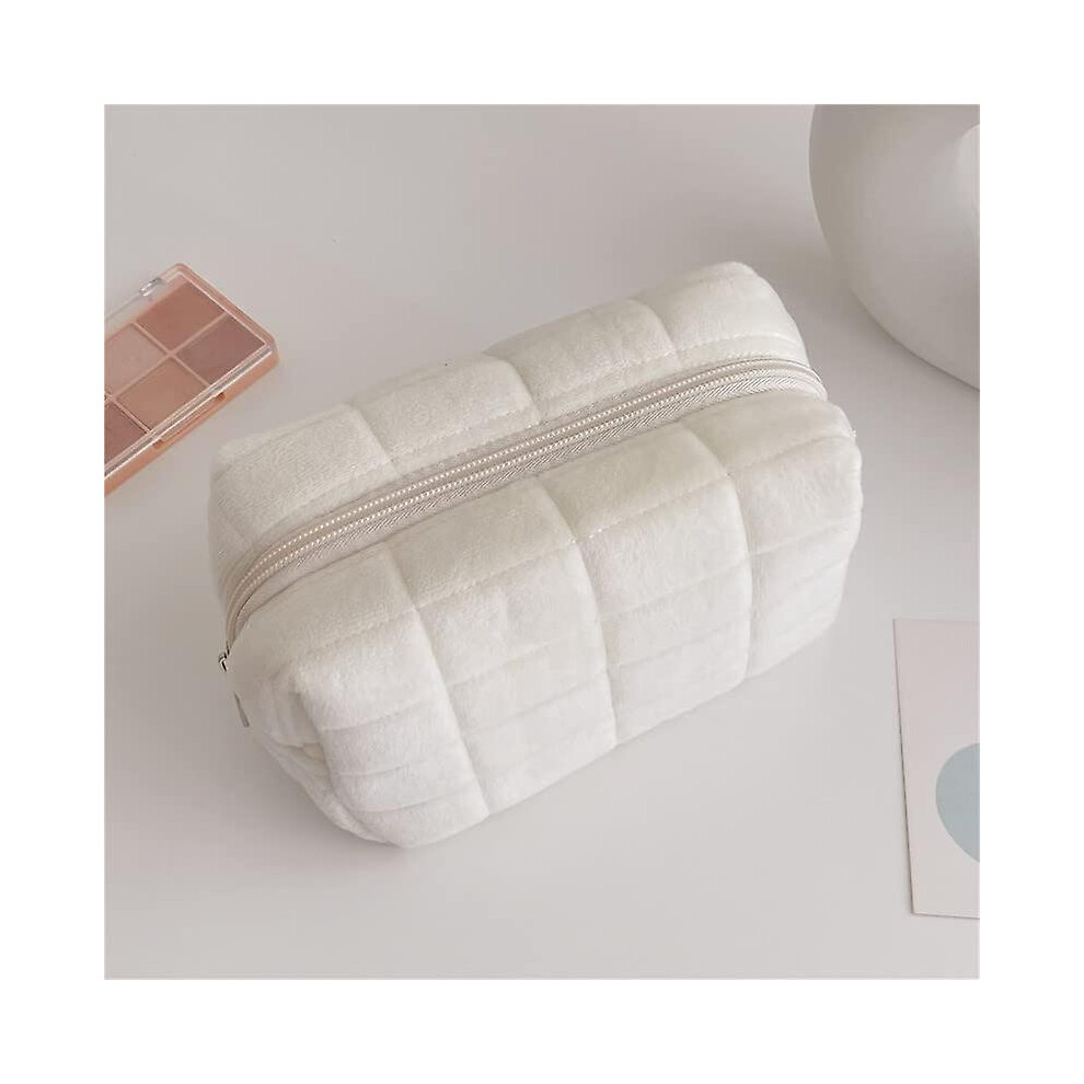 Kikidex (As Show, One Size) Small Cosmetic Bag Cute Makeup Bag Aesthetic Make Up Bag Purse Cosmetic Bag For Purse (White)