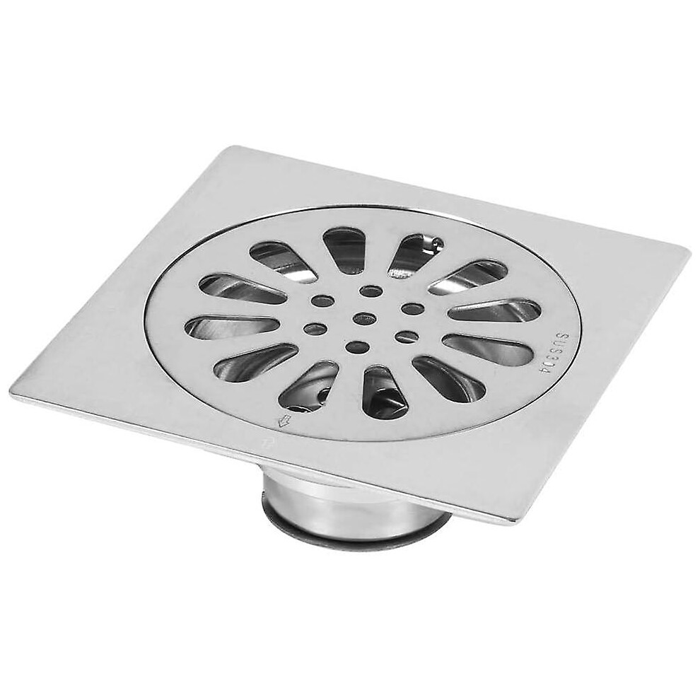 Kikidex (As Show, One Size) Floor Drain Stainless Steel Odor Proof Square Bathroom Waste Gate Shower Drainer Floor Drain With Removable Strainer Cover