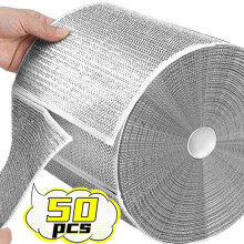 (Gray, 50pcs) Dishwashing Rag, Double Sided Dishwashing Cloth, Kitchen Cleaning Cloth, Dishwashing Rag for Plate and Pot, Kitchen Cleaning Supplies,
