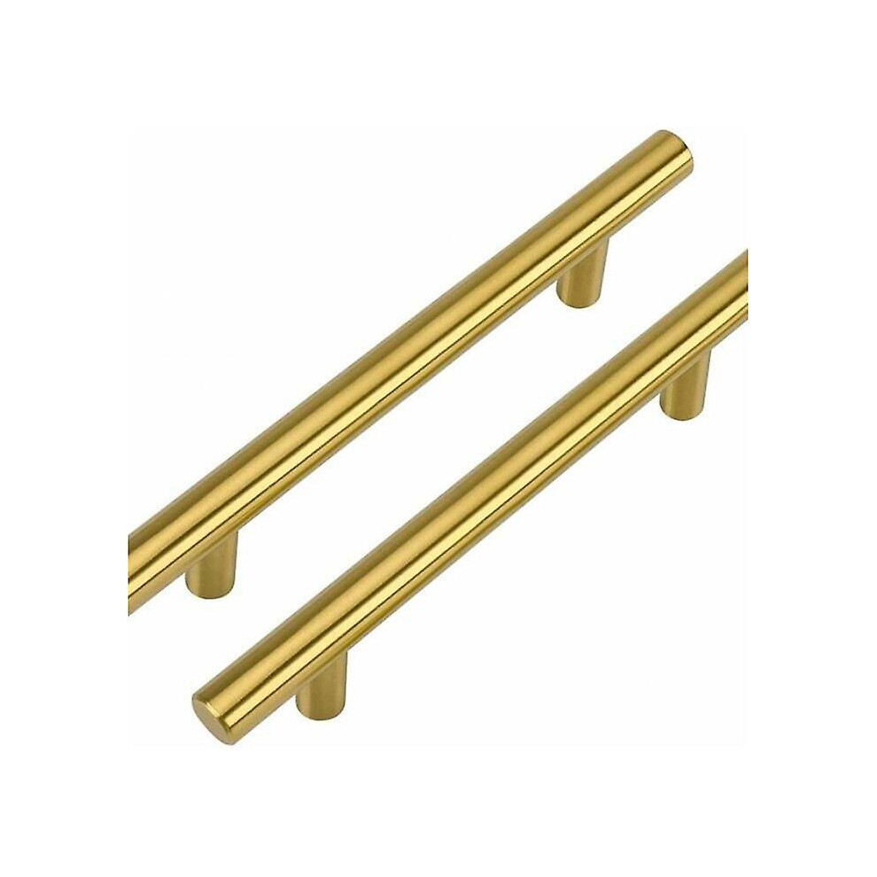 Kikidex (As Show, One Size) Kitchen Cabinet Handle Cabinet Handle Kitchen Door Handle Brass Drawer Center Distance 96Mm, Length 150Mm Gold