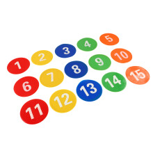 Set of 15 Sport Number Carpet Markers in Five Bright Colors