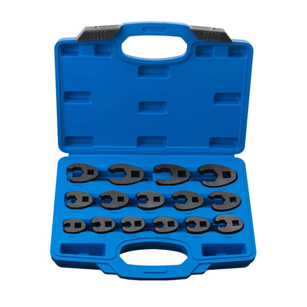 Crowfoot Spanner Set 8-24Mm Metric Open End Wrenches, Flare Nut, 3/8In & 1/2In Drive Ratchets, Chrome Vanadium Steel 9393856681112