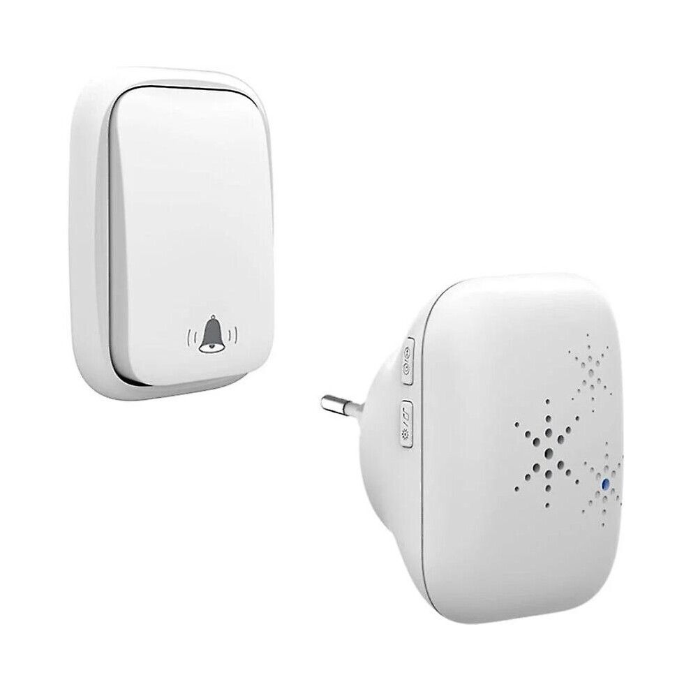 Kikidex (As Show, One Size) Outdoor Doorbell Wireless And Batteryless Eu Waterproof Ip 65 Snow Rain Humidity, White