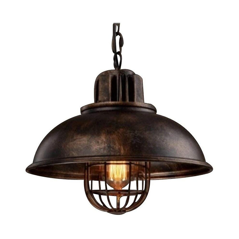 Kikidex (As Show, One Size) Pendant Chandelier Metal Shade Loft Style Vintage Industrial Chandelier Lamp Pendant E27, Rust Light