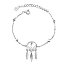 (As show, One size) Sterling silver bracelet dream catcher adjustable bracelet gift