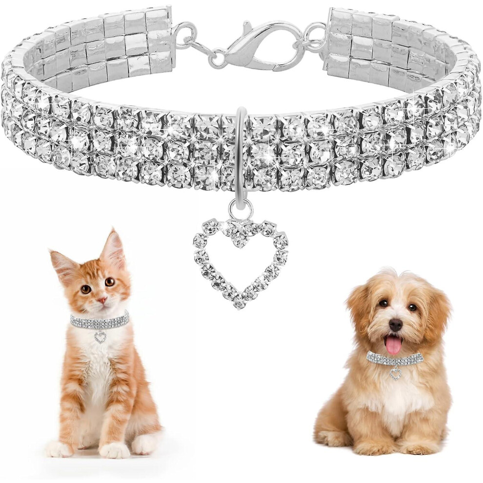 Kikidex (As Show, One Size) Dog And Cat Collars, Strass Collars With Stretch Collars