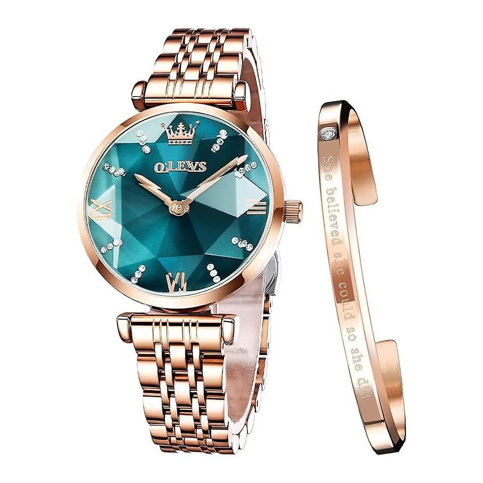Kikidex (As Show, One Size) Quartz Watch, Watch In Stainless Steel With Small Diamond Dial And Gold