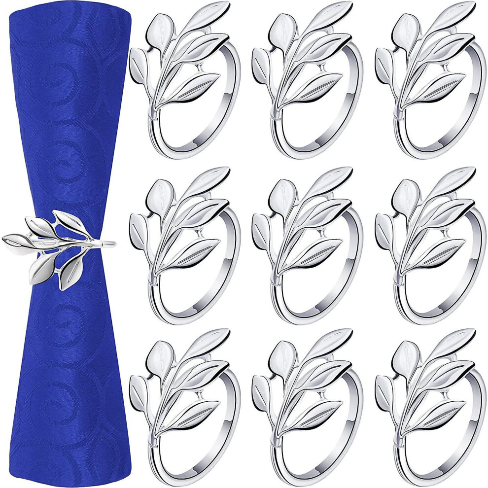 Kikidex (As Show, One Size) Napkin Rings, Creative Leaf Metal Napkin Rings (9Pcs)