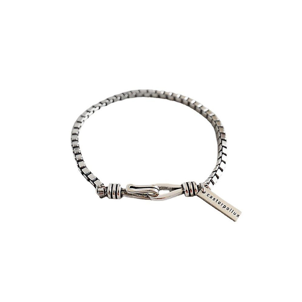 Kikidex (As Show, One Size) Knotted, Adjustable Link Bracelet Made Of With A Charm Silver