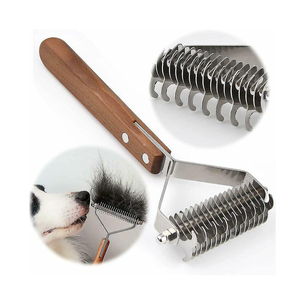 Kikidex (As Show, One Size) Brush Dogs And Cats, Pet Grooming Comb Detangling Rake Greatly Reduces Hair Loss