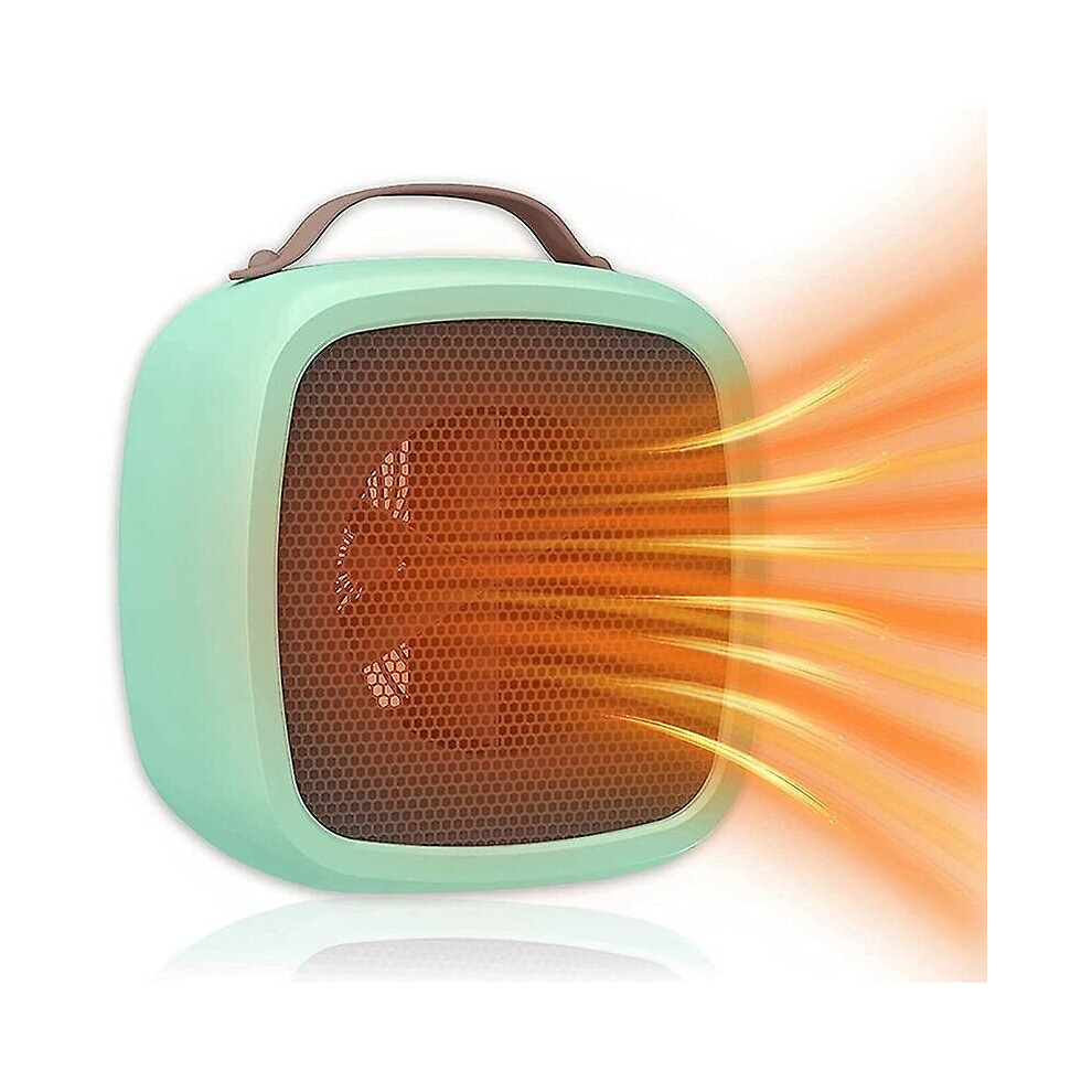 Kikidex (As Show, One Size) Portable Electric Ceramic Mini Heater For Office, Living Room, Silent And Energy-Efficient Space Heater (Green) Green