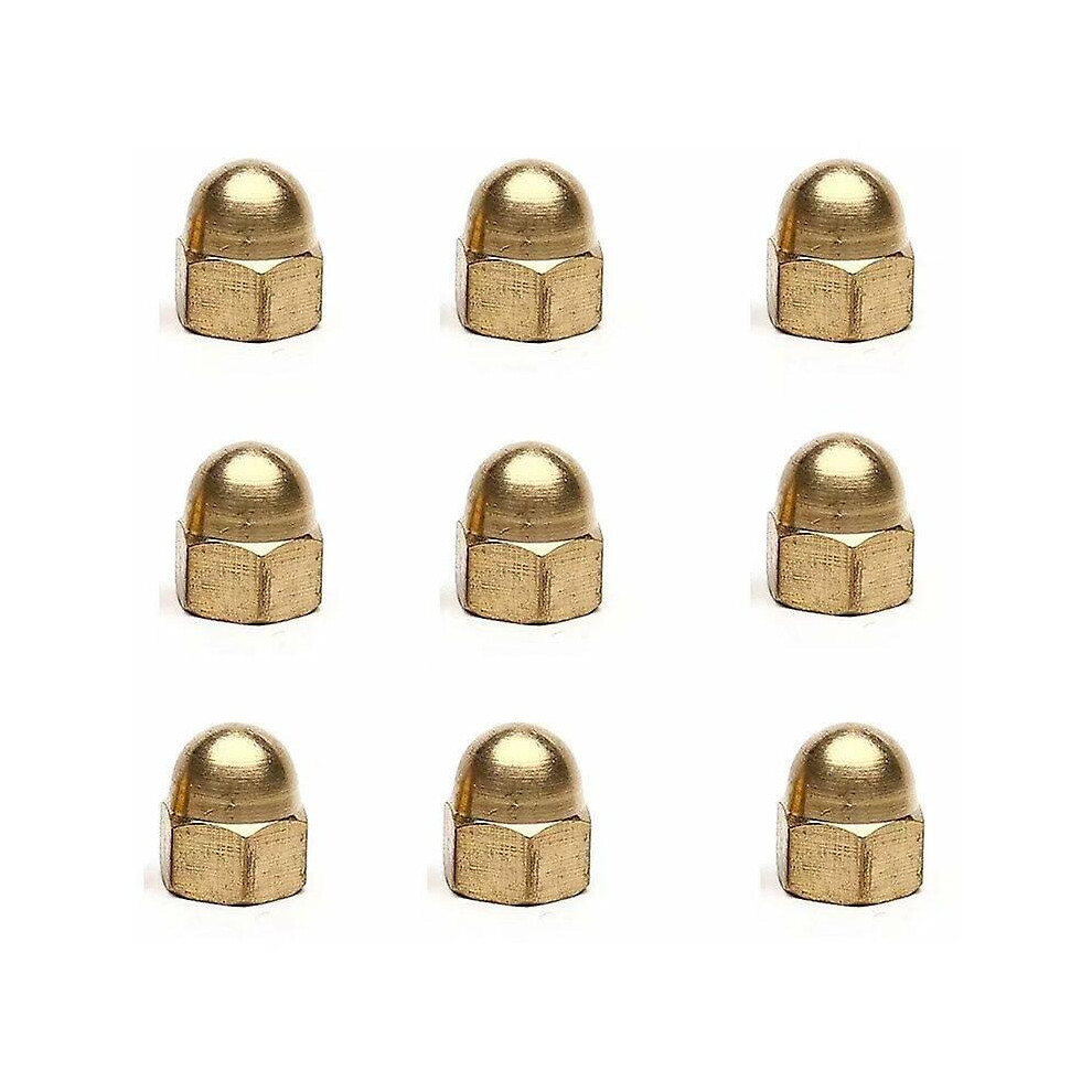 Kikidex (As Show, One Size) Acnor Hex Nut Cap - 20Pcs M4 Brass Dome Nuts Hexagon Cap Decorative Cap For Brass Bolts Screws