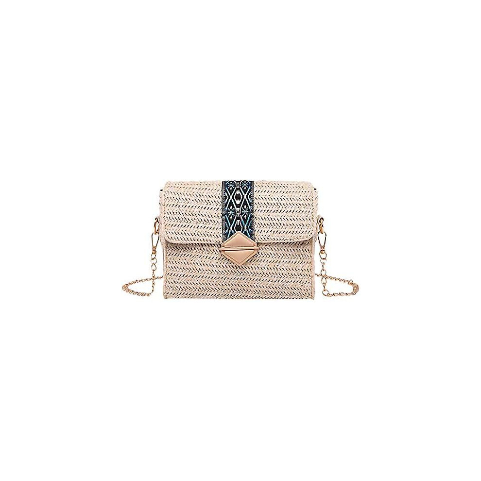 Kikidex (As Show, One Size) Straw Bag Travel Beach Portable Weaving Hollow Pastoral