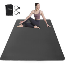 (As show, One size) Ultra-wide Yoga Mat For Men And Women, 1/4 Inch Thick, Large Tpe Fitness Mat, Suitable For Home Gym Exercise