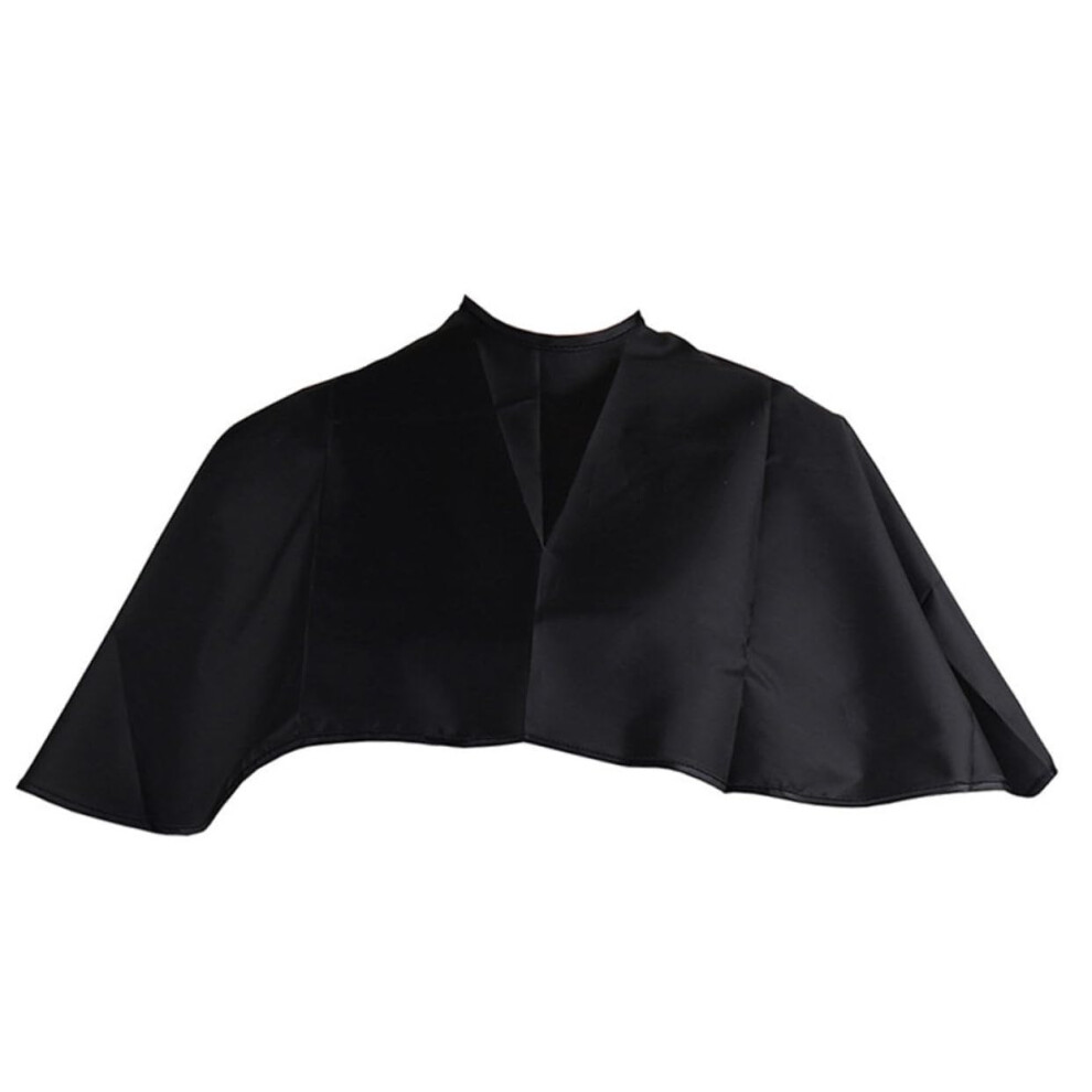 Black Barber Cape Haircut Gown With Adjustable Hook-And-Loop Closure Soft Material For Hairdressing Dyeing