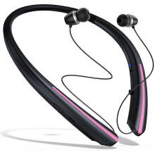(As show, One size) Neckband Wireless Bluetooth Earphones, Retractable Ear x