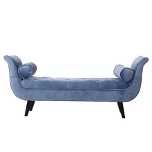 Button-Tufted Bed Bench Blue Upholstered Ottoman Footrest for Bedroom and Living Room 120x46x70 cm