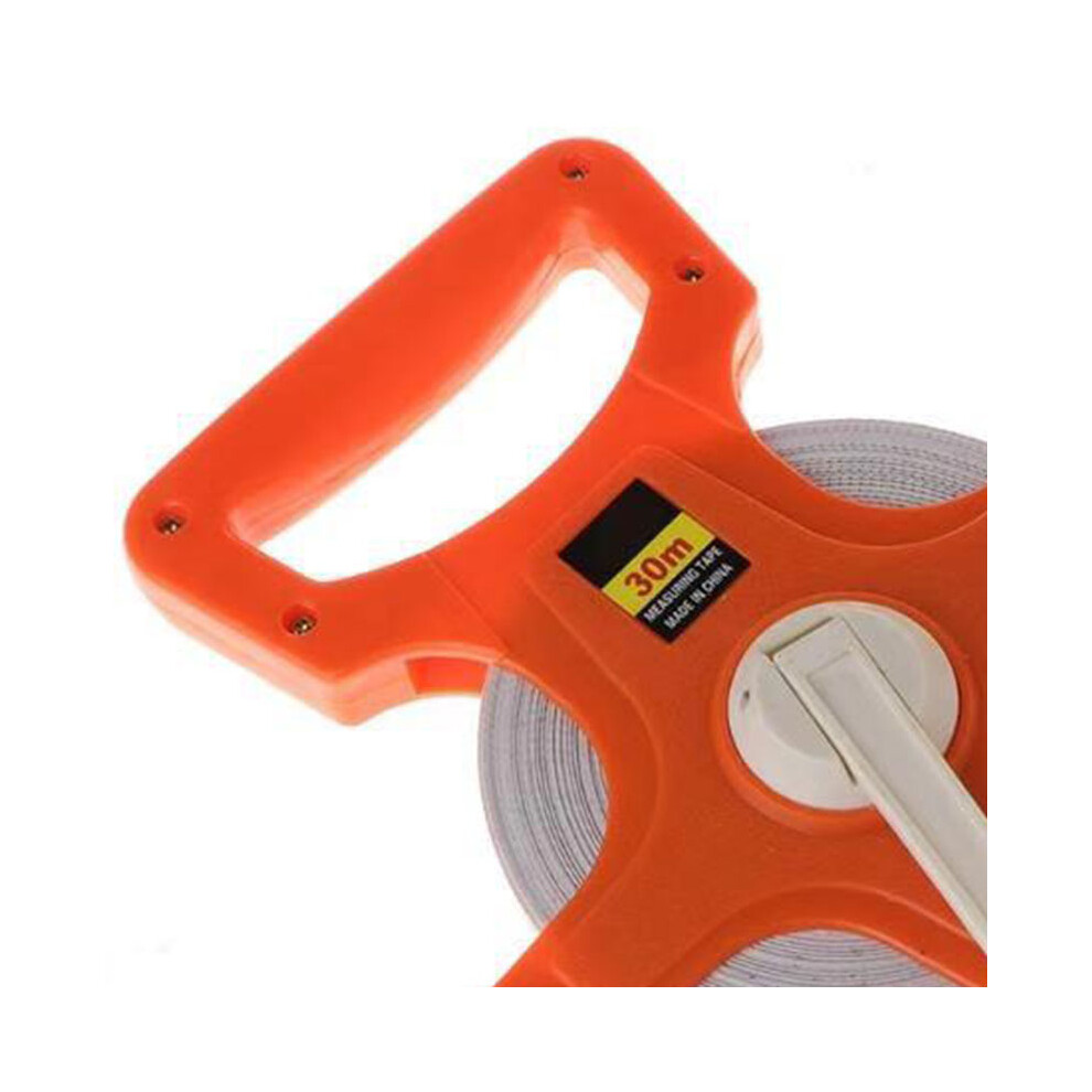Portable Hand Crank Tape Measure 12.5Mm 30M Fiber Reel Plastic Frame 6921356323923