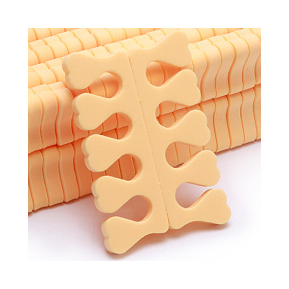 Orange 100Pcs Sponge Toe Separators For Nail Art Pedicure Manicure