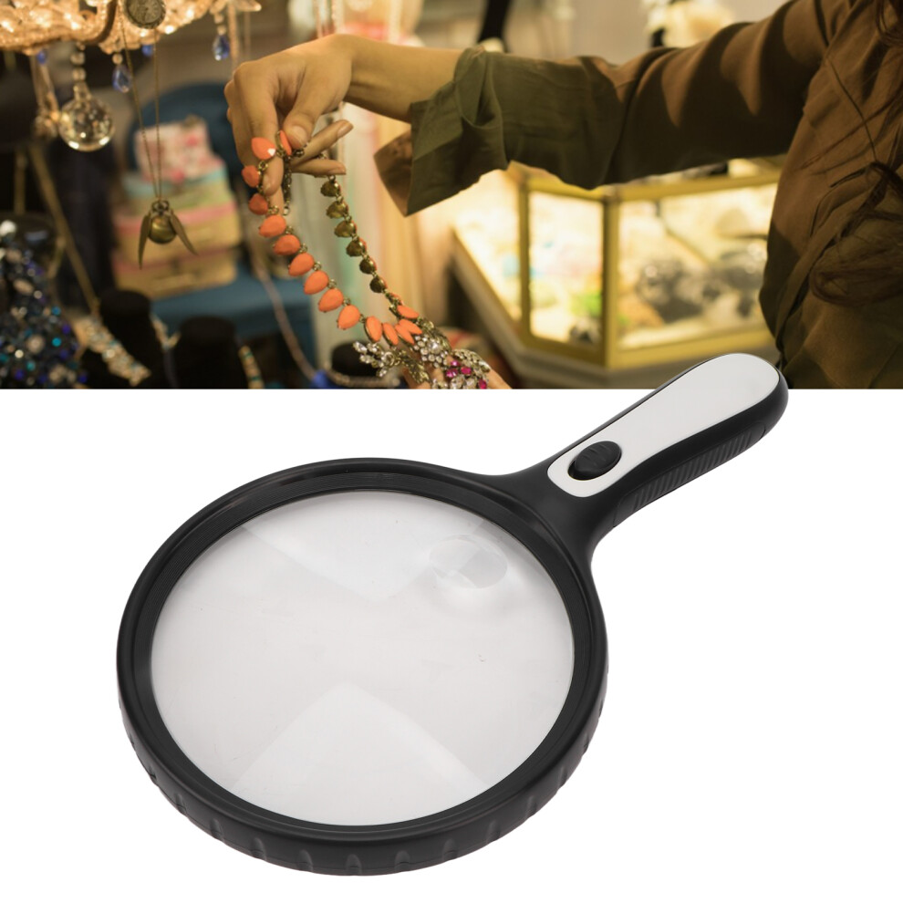 Light Handheld Magnifying Glass 3X/6X With Led Acrylic Lens, Ergonomic Handle