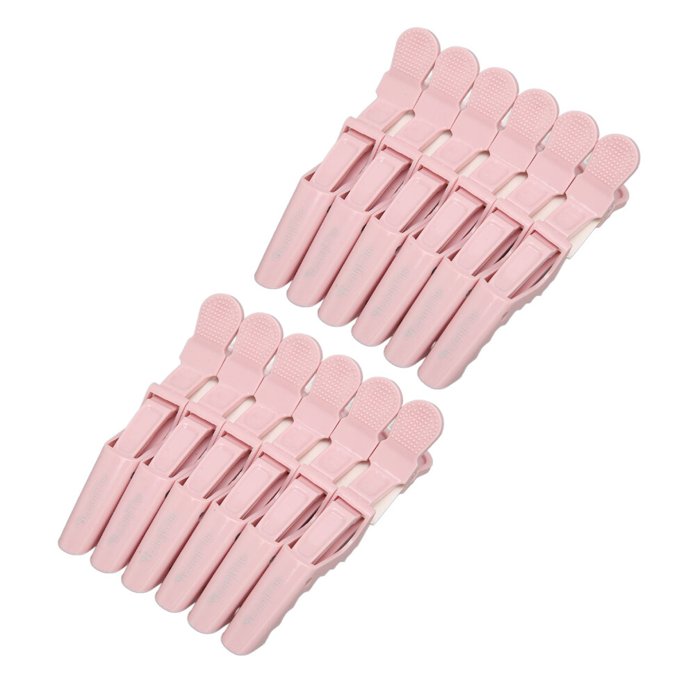 12pcs Pink ABS Hair Clips Rebound Spring Salon Styling Accessories