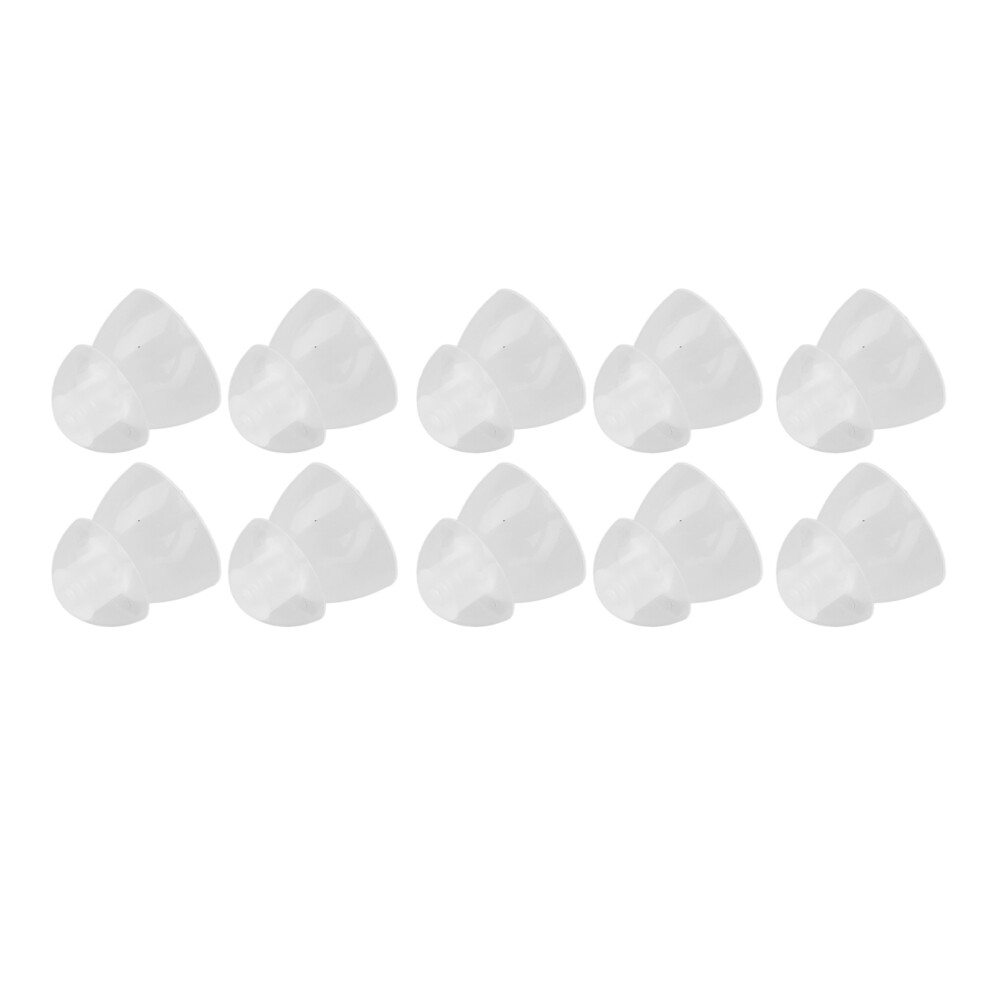 10 Pcs Transparent Silicone Closed Double Layer Ear Tips for Hearing Amplifiers