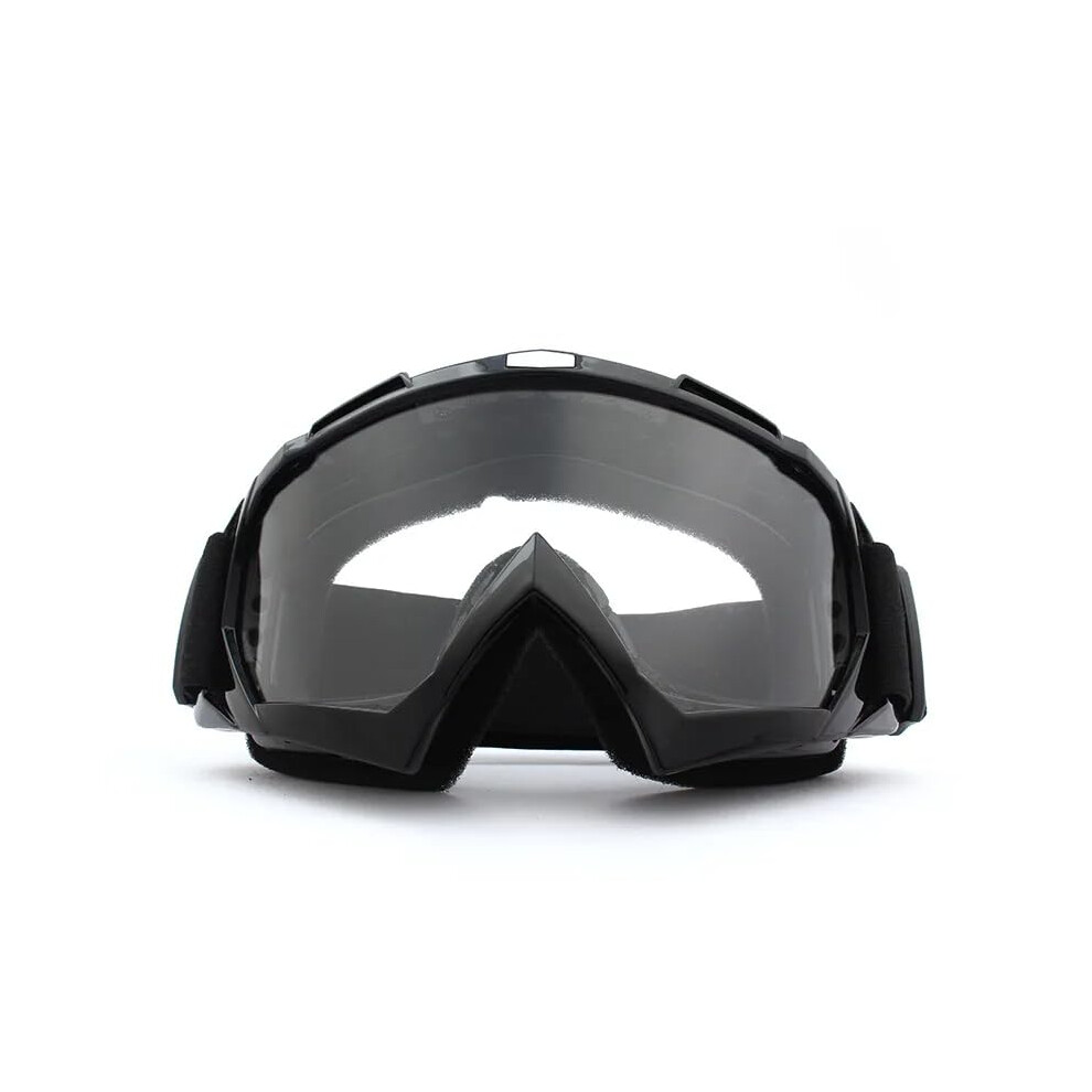 Motorcycle Goggles Windproof Skiing Goggles Transparent Anti-Fog Hd Snow Goggle For Outdoor Cycling Clear- Black 9393856683406