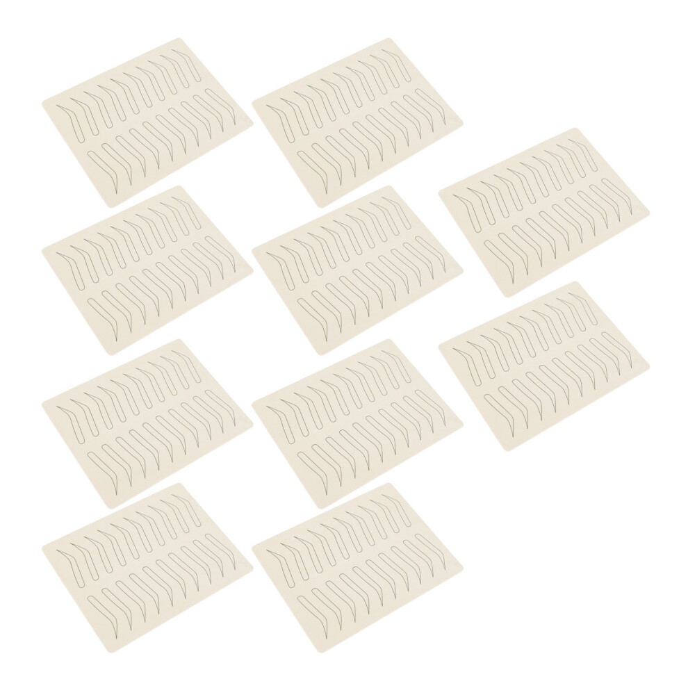 10PCS Silicone Microblading Practice Skin 1mm Thick Black Inkless