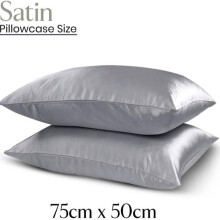 (Pillowcase, Grey Satin Pillowcase) Microfiber Duvet Cover Set – Reversible Dual Colour, Machine Washable, All Sizes UK