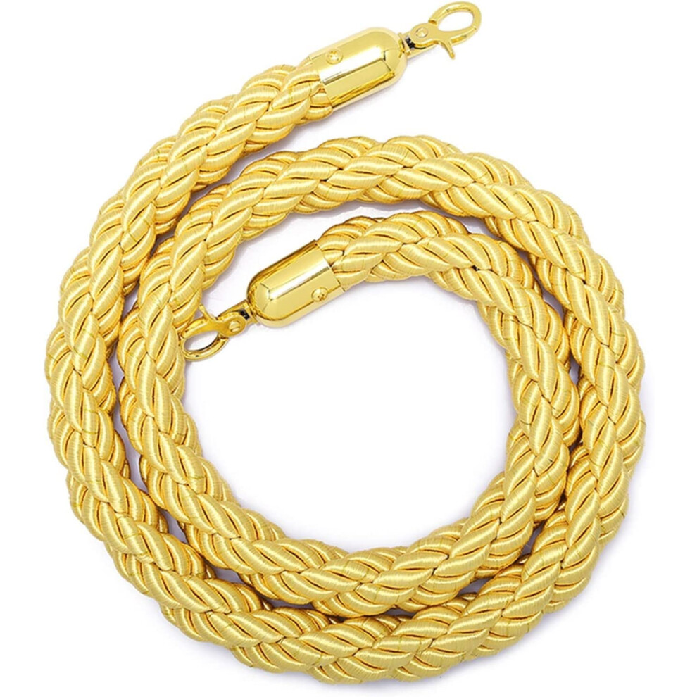 Hemp Rope With Hooks 4-Pack, Yellow 3M Crowd Control Barrier Rope For Concerts Galleries Theaters Event Management 9067246370930