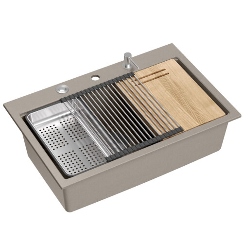 Évier En Granit Marc 110 Workstation Beige Or
