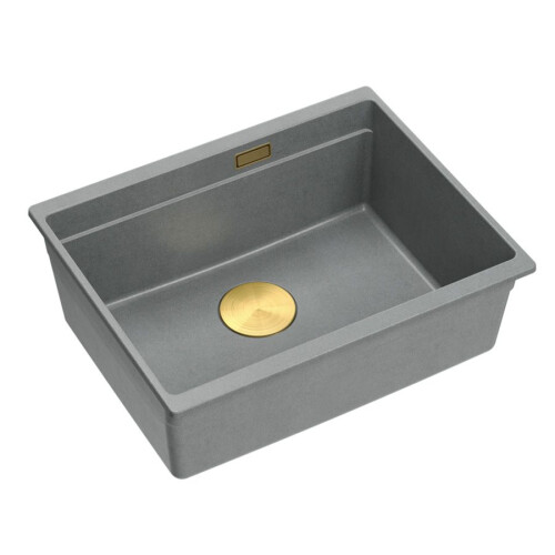 Νεροχύτης Από Γρανίτη Logan 100 Grey Metallic ( 56 X 45 X 21.5 Cm) Νικέλιο