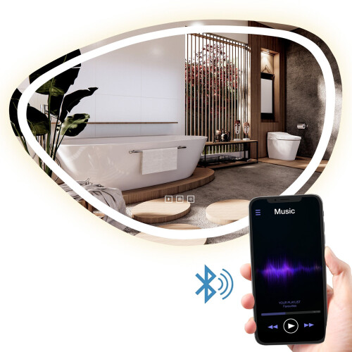 Miroir Mural Led Avec Fonction Bluetooth 70x100cm Fog