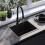 Évier En Acier Leo 50 Black avec robinet de cuisine 1