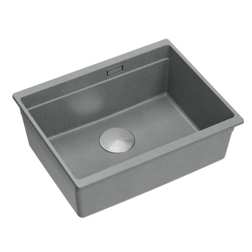 Νεροχύτης Από Γρανίτη Logan 100 Grey Metallic ( 56 X 45 X 21.5 Cm) Νικέλιο 1